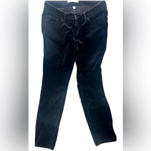 LC Lauren Conrad Black Velvet straight leg skinny stretch Jeans